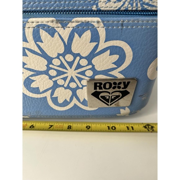 ROXY Make-Up Case Hawaiian Floral Blue Vintage Large READ - Picture 15 of 16